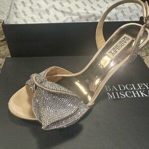 Badgley Mishka heel. Nude / stones. Worn only once. Size 8. Excellent condition